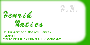 henrik matics business card